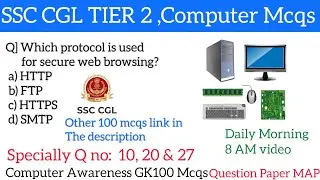 SSC CGL CBT 2 , 100 Important Computer Awareness  questions, Question Paper MAP