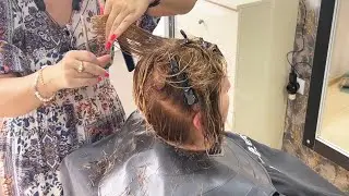 SUPER HAIRCUT - SHORT BLONDE BOB CUT WITH LAYERS AND  BANGS