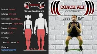 LEGS DAY: High Pace Weight Plate Workout Mash-Up with Music - Home Leg Workout Follow Along