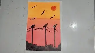 Sunset Painting Ideas l Sunset Painting Easy l Acrylic Painting l Scenery Painting Ideas