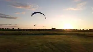 Large 5m RC Paraglider in the evening Paramotor sundown