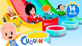 Toboggans and animal cars | Kids Education | Cleo & Cuquin