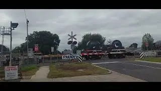 Down Long Island steel train run #9561 through Clarendon Street level crossing in Frankston