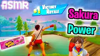 ASMR Gaming 🍀 Fortnite Sakura Power Relaxing Gum Chewing + Controller Sounds Whispering 🎧
