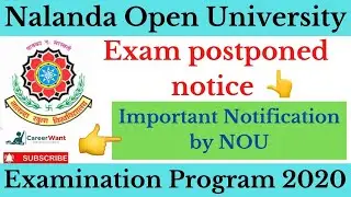 # Nalanda_Open_Univesity ||Nalanda open university exam postponed notice