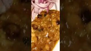 chickpea chicken gravy with rice and onion salad #enjoy #lovely #delicious #desi #pakistani