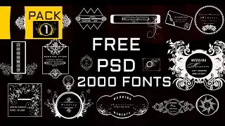 Pack 1 | Fee Psd Text Designs | Including 2000 Fonts Download Available