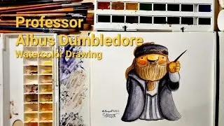 How to draw Professor Dumbledore with watercolor/Harry Potter characters drawing/tutorial #shorts