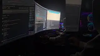 Studying programming using Samsung odyssey ark 55. #gaming #odisseyark55 4k #code #programming #dev
