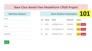 CRUD Project Base Class Based View with Model Form in Django (Hindi)