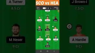 SCO vs HEA #dream11 #shorts #cricket #viral #sports #t20 #predictions
