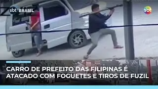 Carro de prefeito das Filipinas &eacute; atacado com lan&ccedil;a-foguetes e tiros de fuzil | #SBTBrasil