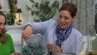 Glass Hurricane with Metal Footed Base by Valerie on QVC