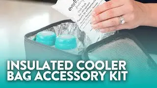 Evenflo Insulated Cooler Bag Accessory Kit with Breast Milk Collection Bottles and Ice Packs
