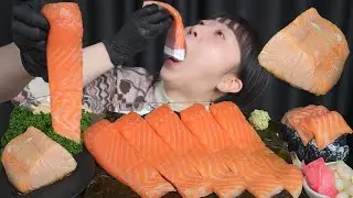 сашими из лосося🐟Mukbang