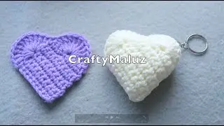 (CROCHET Ideas Para San Valentin ) Coraz&oacute;n tejido a crochet | coraz&oacute;n a crochet para llavero