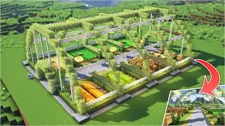 ⛏️ Minecraft Tutorial :: How to build an Evergreen Garden & Farm🌻🥕 [마인크래프트 화려한 대형 정원과 농장 만들기 건축강좌]