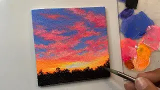Dramatic clouds painting/acrylic painting tutorial/cloud painting technique