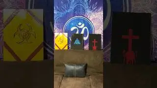 New Symbolic Art: The Bio hazard, Trinity Knot, and Blood Red Cross#SymbolicArt#AbstractPainting