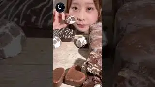 Part 1 | All Marshmallow Chocolate Bites 🤍 Crunchy & Soft Sounds | MUKBANG ASMR #Shorts