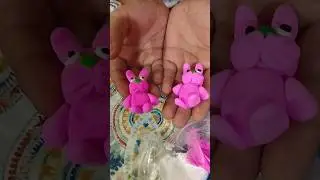 clay dough rabbit #animals #rabits #zoo #making #techno #music #rave #remix #squidgame