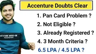 Accenture All Doubts Clear | Pan Card Problem | Passport size Photo | Salary Package ? | 3 Month ? |