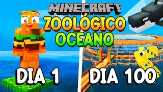 Pasé 100 DÍAS Construyendo un ZOOLÓGICO en un OCEANO de MINECRAFT 🐠🐳