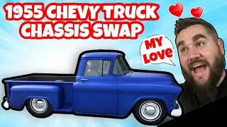 BUILDING THE COOLEST SHOP TRUCK EVER! 1955 CHEVY CHASSIS SWAP ON S10 FRAME!