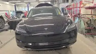Tesla Car.Repairing repair damage 2024.Cae body Repair Denting and painting #auto #car #automobile