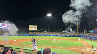 2025.10.01 配合最完美的一次 終結者曾峻岳出場Led燈光秀 搭配出場曲「將軍令」 #富邦悍將