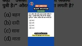 Blood Relation Reasoning Tricks || SSC Master #reasoning #shorts