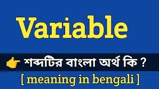 Variable Meaning in Bengali With Example || Variable শব্দটির বাংলা অর্থ কি হবে ?