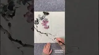 Ink Wash Painting A Butterfly Among Wisteria to Warm Winter&rsquo;s Chill