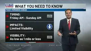 Rounds of fog during the morning through the holiday weekend 🌫️