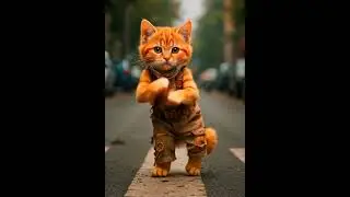 Cat dancing on NYC 🇺🇸 Road #cute #funny #cat #nyc