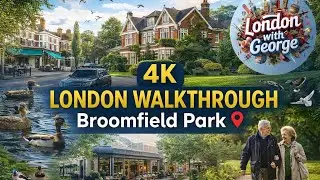 4K London Walkthrough | 🌳 Broomfield Park Palmers Green | 🦆 Ducks Birds Nature Calm Relaxing Audio 🎧