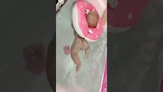 The first time swimming