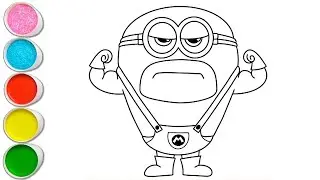 Cute Bob Minion Drawing for kids, Painting & Coloring for kids, Toddlers | Let's Draw Together