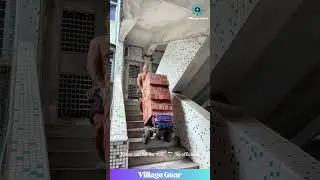 This Dude & His Robot Cart are Unstoppable! 💪🧱 Stairs? What Stairs? #strongmen #gadgets #funny