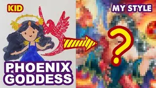 Drawing Goddess of Fire Phoenix | Semi Realistic Style | Huta Chan