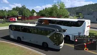 Realistic Bus Driving in Euro Truck Simulator 2   Steering Wheel Gameplay