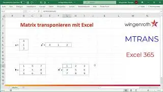 Matrix transponieren mit Excel - MTRANS