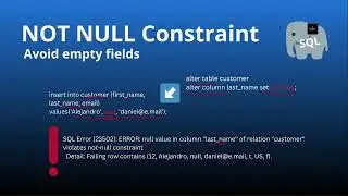 NOT NULL Constraint – SQL Crash Course For Beginners – Learn SQL with PostgreSQL