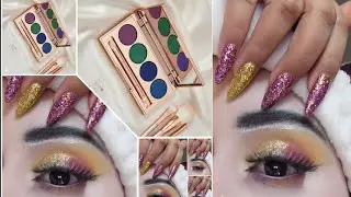 Dholki/Sangeet eye Makeup Look | Pink aur Gold Glitter Eyeshadow 