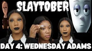 HALLOWEEN MAKEUP TUTORIAL SLAYTOBER DAY 4: WEDNESDAY ADAMS