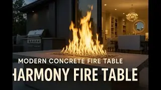 Modern Concrete Fire Table for Patios & Decks | Harmony by Castin Crete Designs