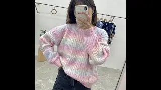 VSCOO Rainbow Sweater