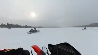 Snowmobile across 4th lake from Inlet to Daikers 1-11-25