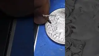 Leaf lines in place. time for the details. Creating long tendrils. #engraving #scroll #coinengraving