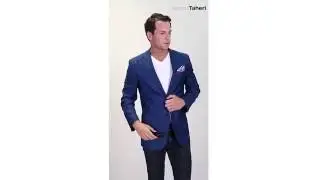 Wall Street Mens French Blue Modern Fit Suit